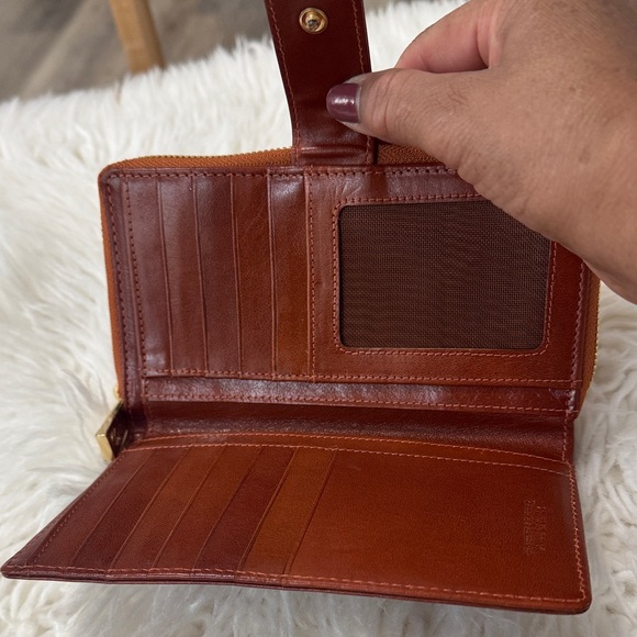 Valentina Leather Rich Brown Embossed Wallet NWOT - Picture 2 of 10